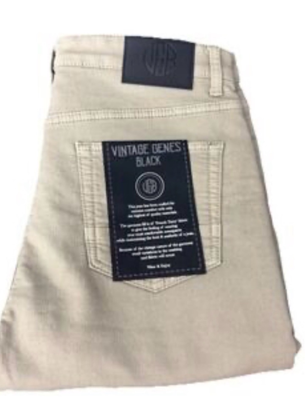 Vintage Genes Black Slim Fit Men’s 34”X30”L Jeans Beige